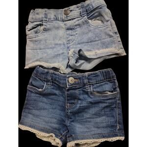 Set Of 2 Denim Shorts Osh Kosh And Garanimals Adjustable Waist Shorts 3T